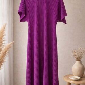 COS Fuchsia Pleated Midi Dress